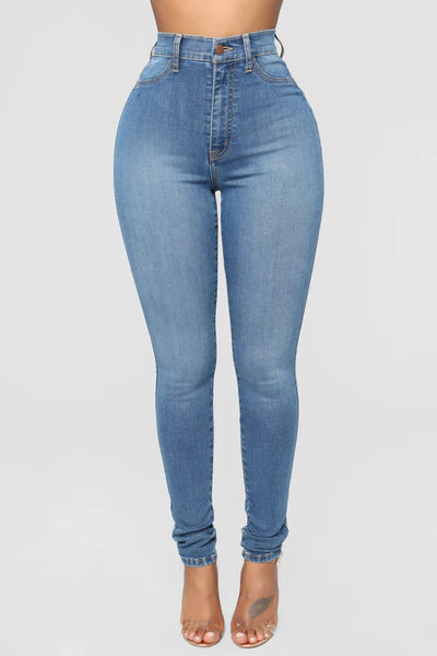 Dare Divil High Rise Skinny Jeans - Medium Blue Wash